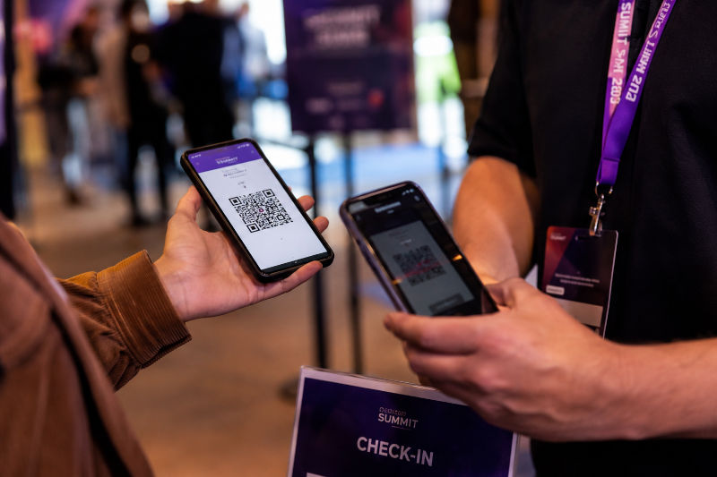 Image of someone checking into an event
