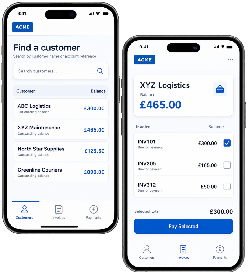 Image of the branded Tap to Pay app.